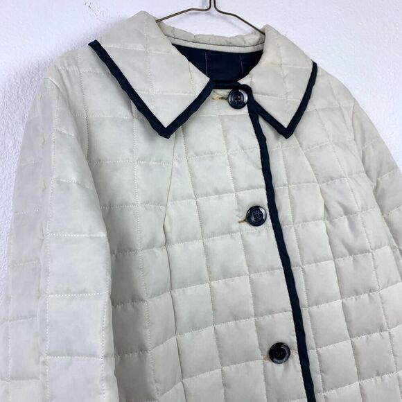 Vintage White Bear of St Paul Minnesota Navy Quilted Button Puffer Coat Medium - Picture 2 of 5